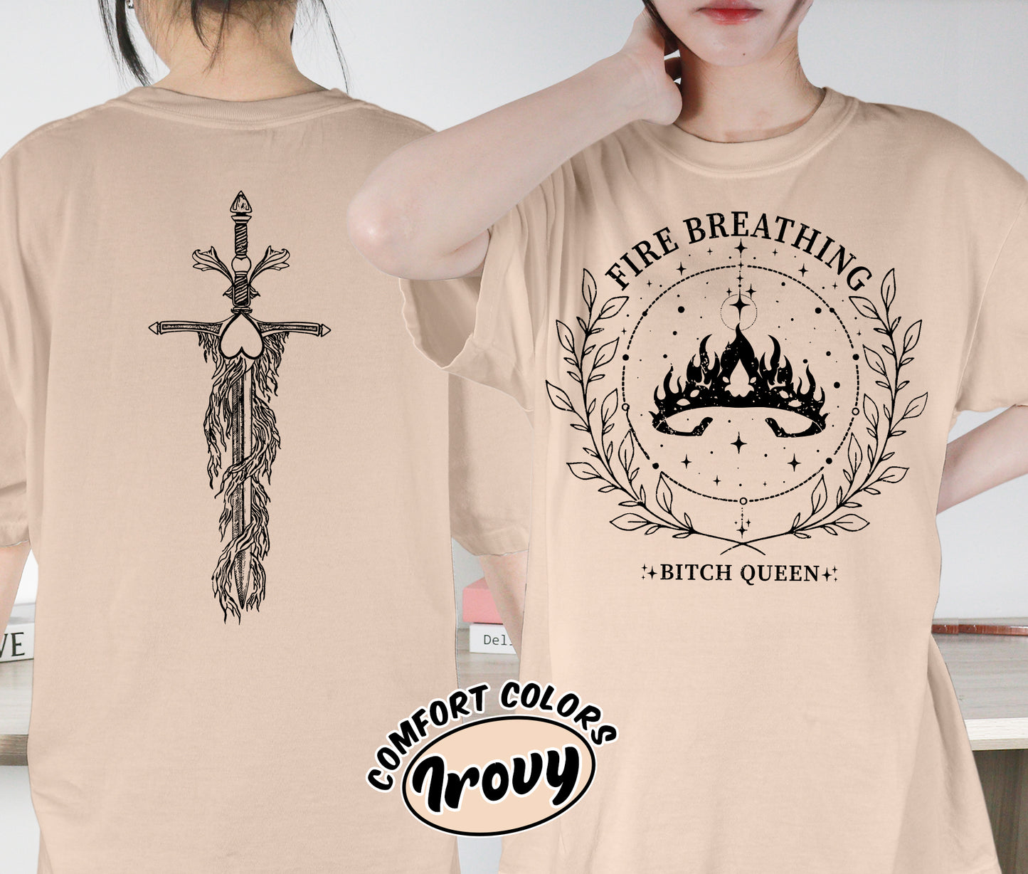Fire Breathing Bitch Queen Shirt, Throne of Glass Merch Shirt, The Thirteen Kingsflame Fan Shirt,, Romantasy Readers Shirt, Bookish Bookworm Book Nerd Shirt, Gift for Her, Gift for Readers for Book Lovers