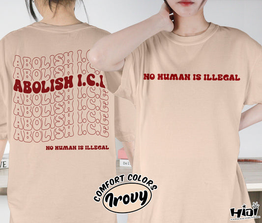 Abolish Ice No Human Is Illegal Shirt, End Ice Political Shirt, Pro Immigrant Shirt, DACA Shirt, Social Justice Shirt, Bookish Bookworm Book Nerd Shirt, Gift for Her, Gift for Readers for Book Lovers
