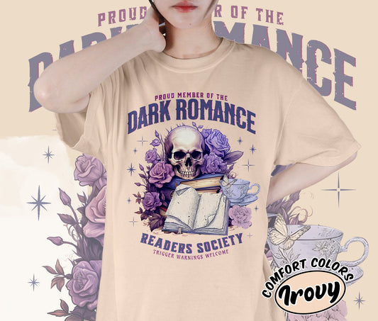Dark Romance Readers Society Shirt Romance Reader Shirt Dark Academia Shirt Smut Reader Shirt, Bookish Bookworm Book Nerd Shirt, Gift for Her, Gift for Readers for Book Lovers