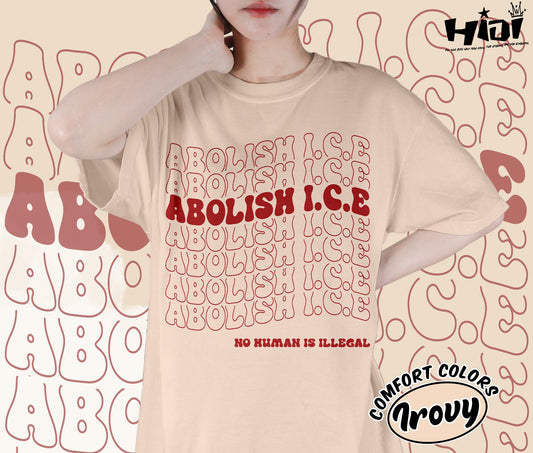 Abolish ICE Shirt, No Human Is Illegal Shirt, Pro Immigrant Rights Shirt, DACA Support Shirt, Social Justice Graphic Shirt, Bookish Bookworm Book Nerd Shirt, Gift for Her, Gift for Readers for Book Lovers