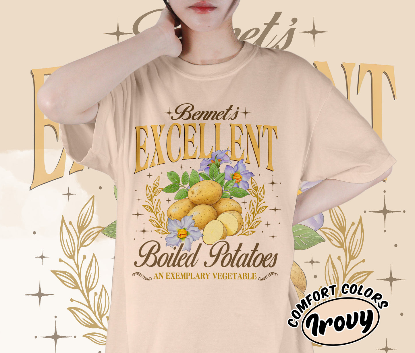 Pride and Prejudice Shirt, Excellent Boiled Potatoes Shirt, Jane Austen Shirt, Romantasy Readers Shirt, Bookish Bookworm Book Nerd Shirt, Gift for Her, Gift for Readers for Book Lovers