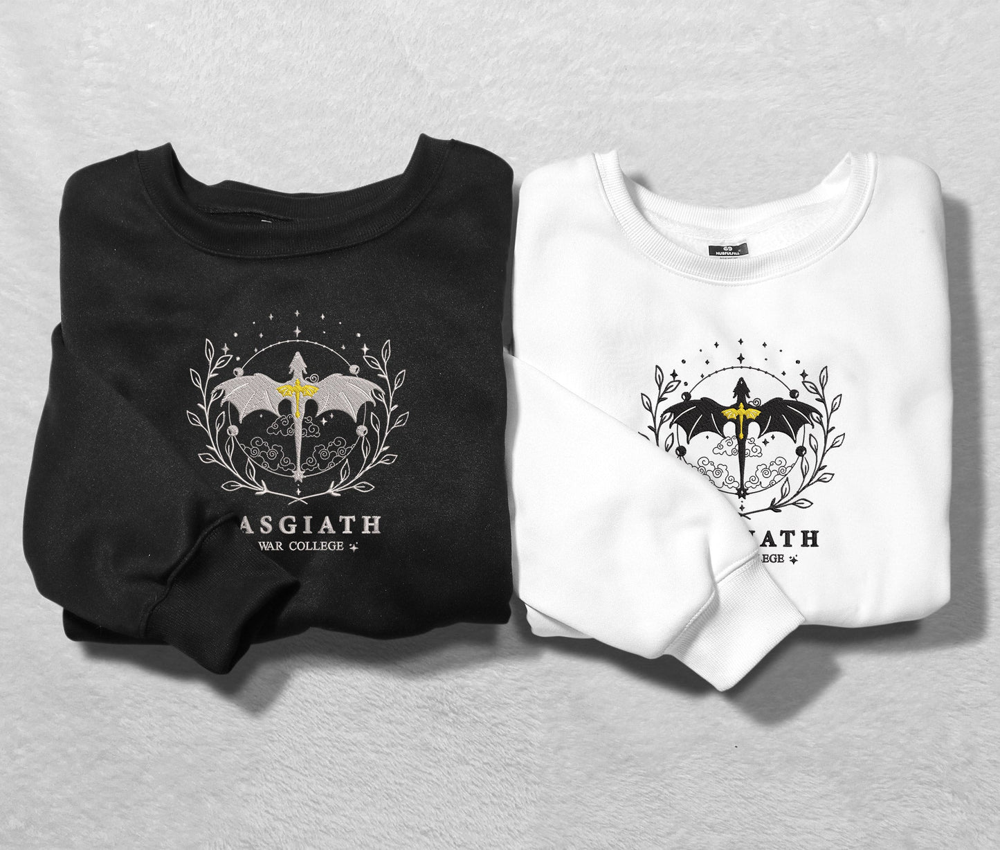 Basgiath War College Embroidered Sweatshirt, Fourth Wing Merch Crewneck, Gift For Romantasy Books Fan Club, Gift For Readers, For Book Lovers