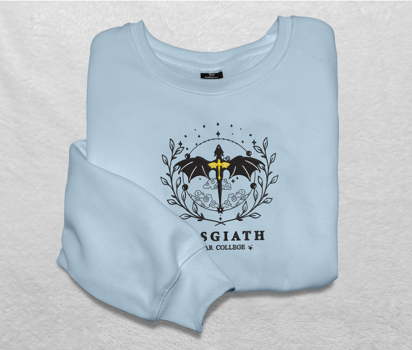 Basgiath War College Embroidered Sweatshirt, Fourth Wing Merch Crewneck, Gift For Romantasy Books Fan Club, Gift For Readers, For Book Lovers