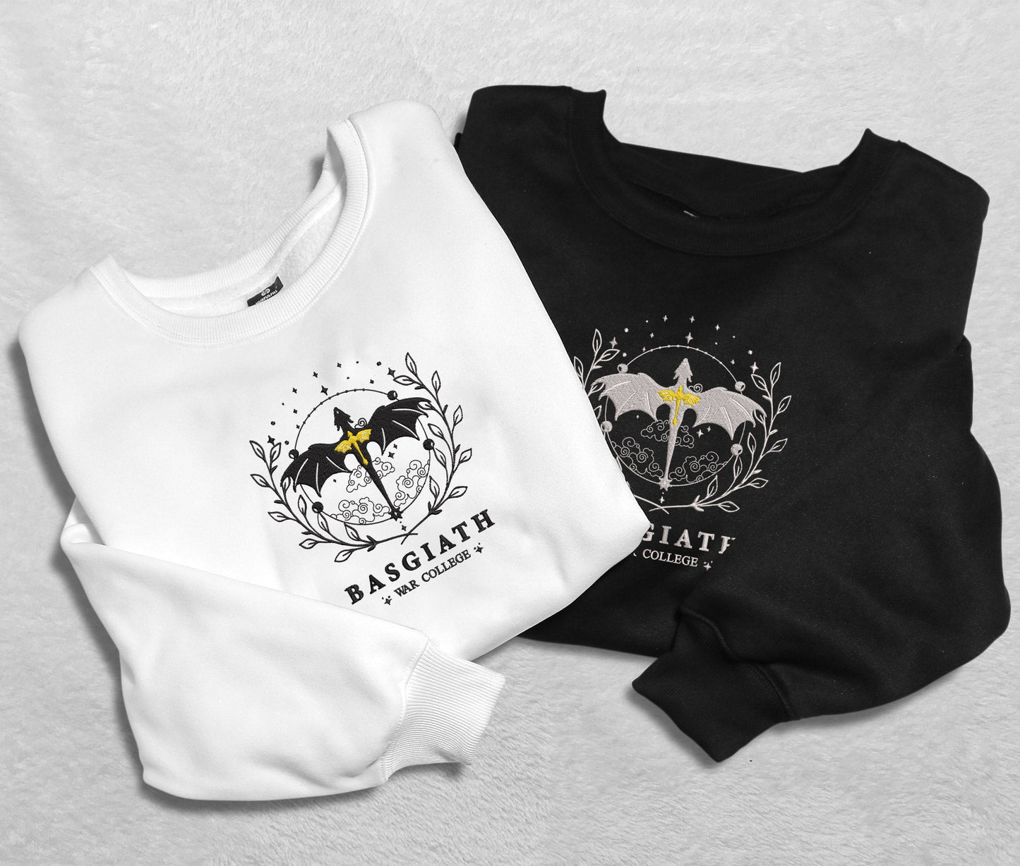 Basgiath War College Embroidered Sweatshirt, Fourth Wing Merch Crewneck, Gift For Romantasy Books Fan Club, Gift For Readers, For Book Lovers