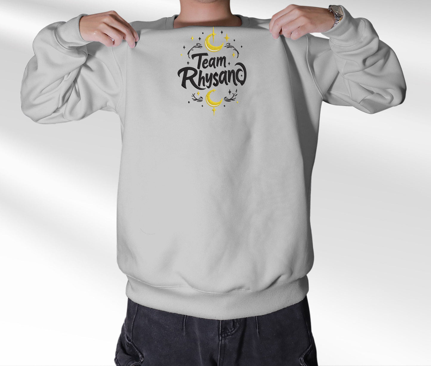 Acotar Team Rhysand Embroidered Sweatshirt, Acotar Merch Crewneck, Gift For Acotar Fan Club, Rhysand Fan Club, Gift For Readers, For Book Lover