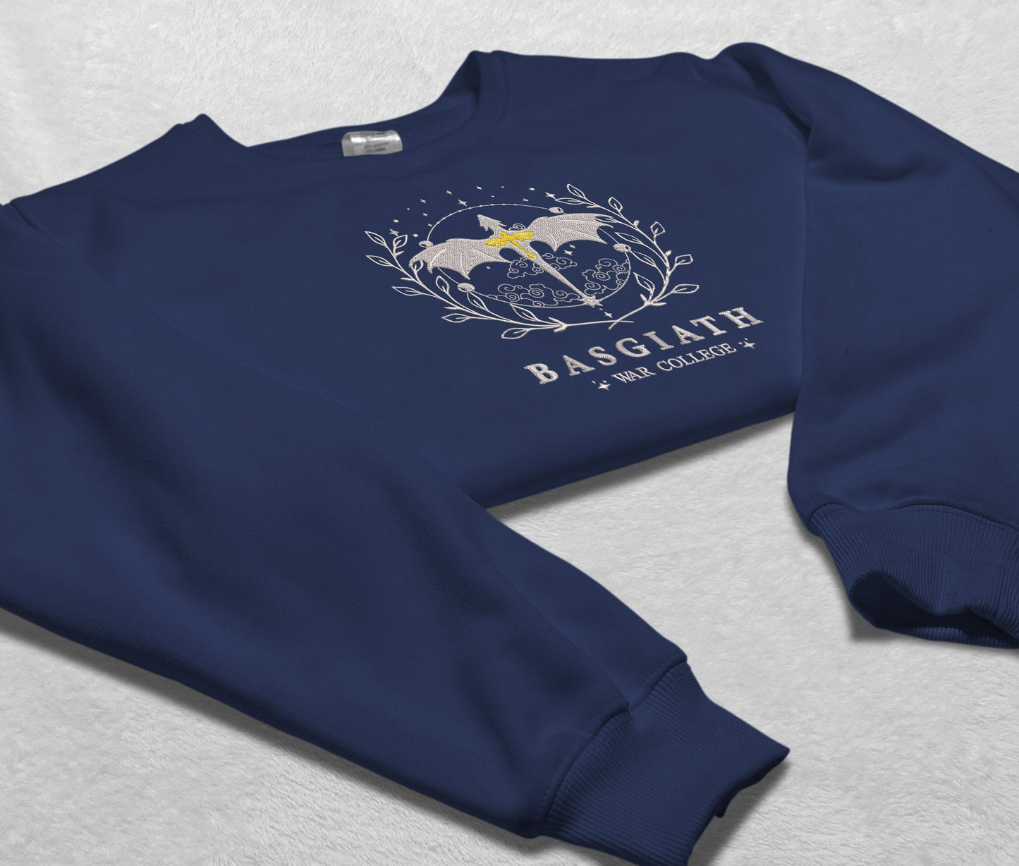 Basgiath War College Embroidered Sweatshirt, Fourth Wing Merch Crewneck, Gift For Romantasy Books Fan Club, Gift For Readers, For Book Lovers