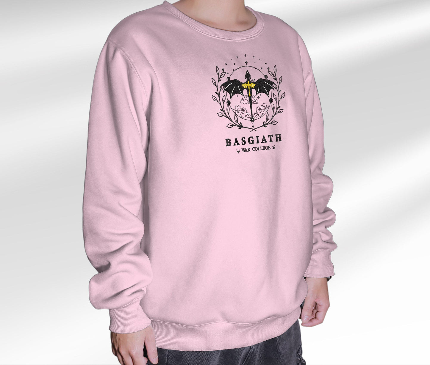 Basgiath War College Embroidered Sweatshirt, Fourth Wing Merch Crewneck, Gift For Romantasy Books Fan Club, Gift For Readers, For Book Lovers