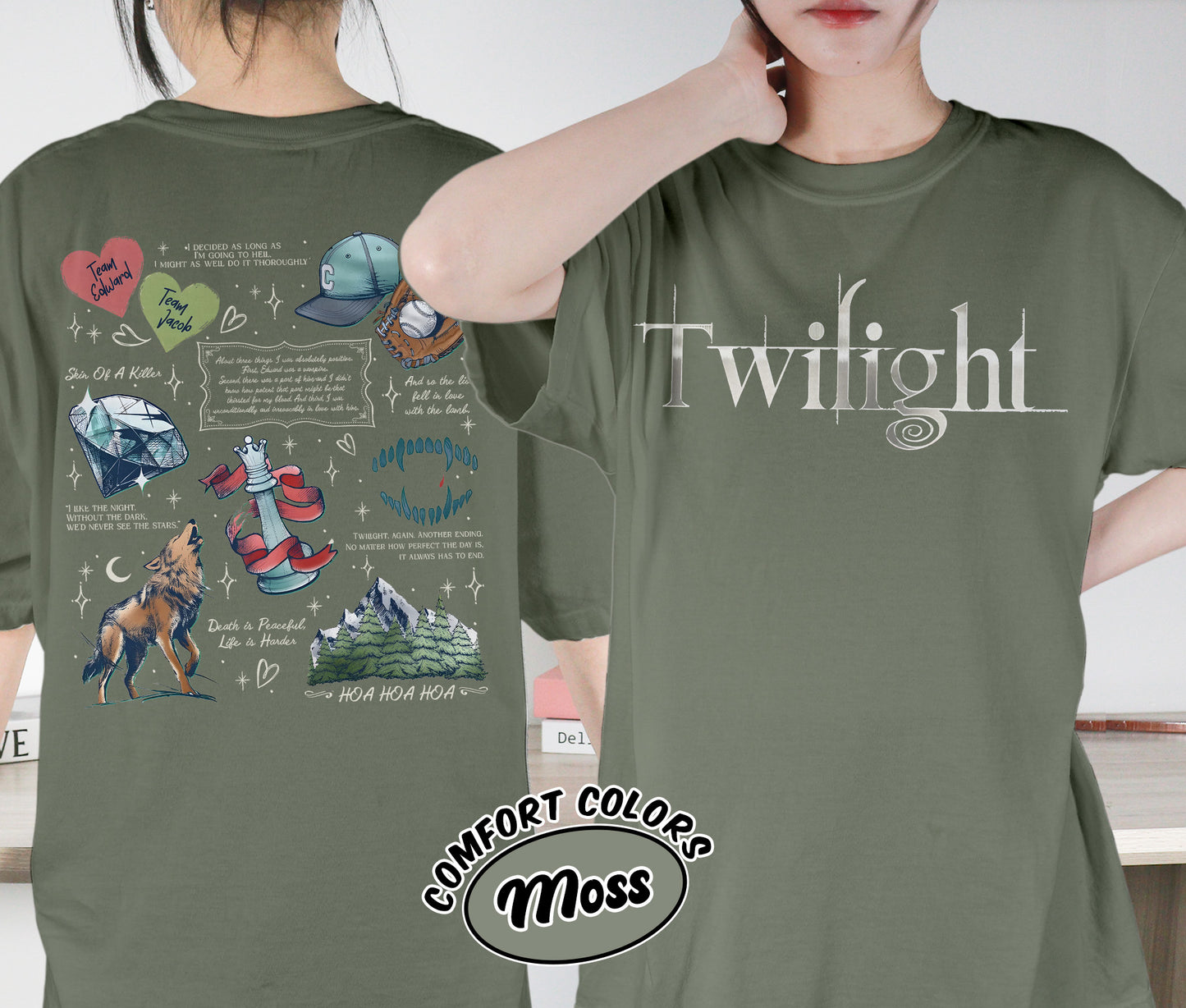 Vampire Wolf Romance Shirt, Twilight Inspired Shirt, Vampire Romance Shirt, Spooky Cozy Shirt, Romantasy Readers Shirt, Bookish Bookworm Book Nerd Shirt, Gift for Her, Gift for Readers for Book Lovers