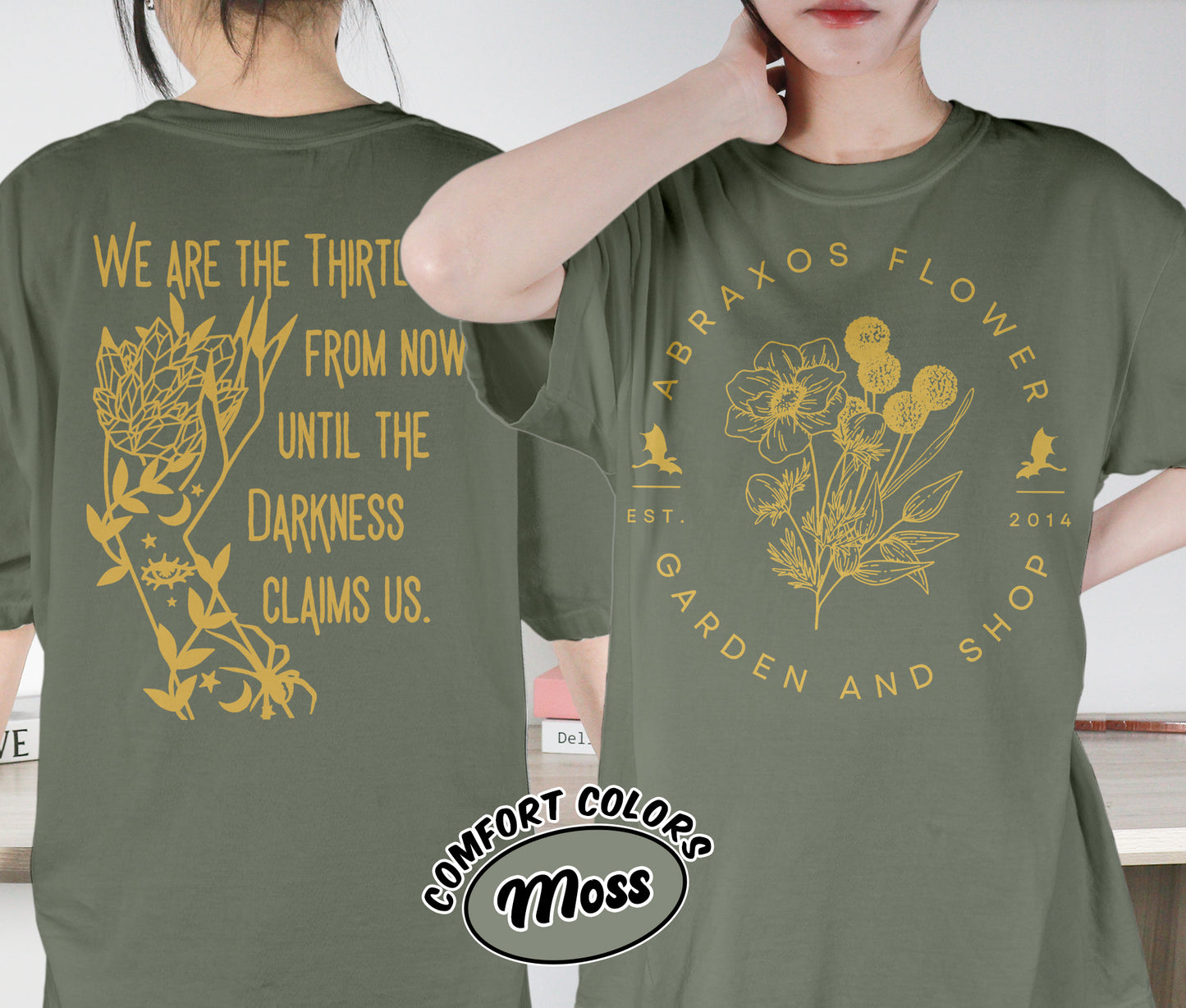 Abraxos Flower Garden Club Shirt, Throne Of Glass Flower Shirt, Throne Of Glass Shirt, Romantasy Readers Shirt, Bookish Bookworm Book Nerd Shirt, Gift for Her, Gift for Readers for Book Lovers