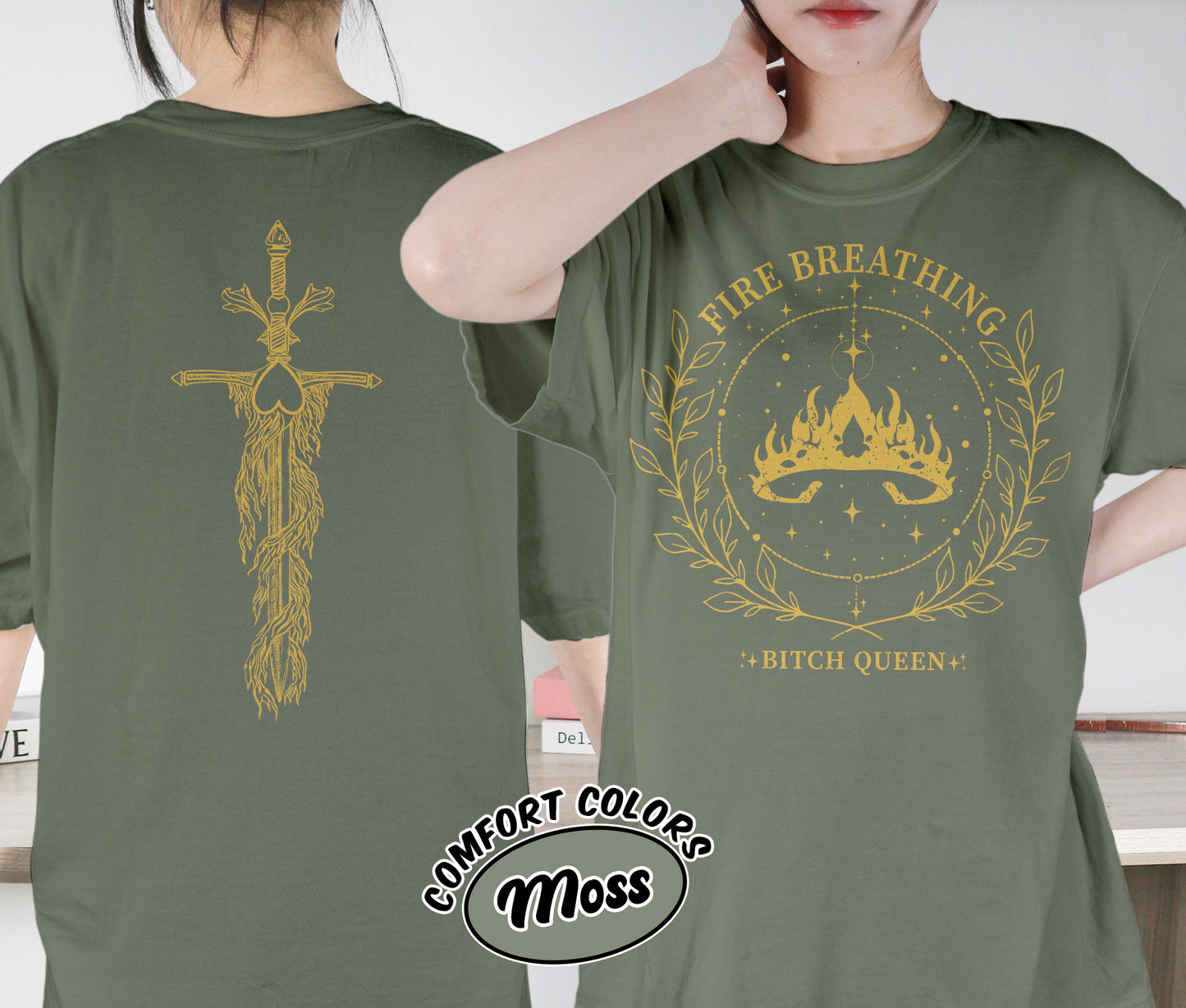 Fire Breathing Bitch Queen Shirt, Throne of Glass Merch Shirt, The Thirteen Kingsflame Fan Shirt,, Romantasy Readers Shirt, Bookish Bookworm Book Nerd Shirt, Gift for Her, Gift for Readers for Book Lovers