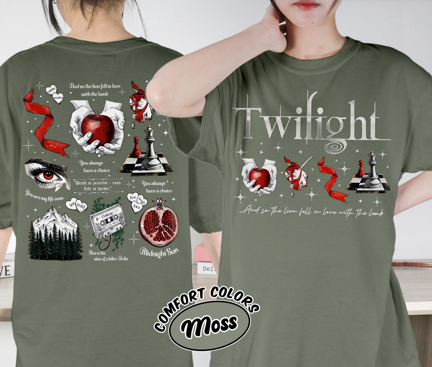 Twilight Inspired Shirt, Book Cover Aesthetic Shirt, Twilight Saga Shirt, Vampires Wolves Shirt, Romantasy Readers Shirt, Bookish Bookworm Book Nerd Shirt, Gift for Her, Gift for Readers for Book Lovers