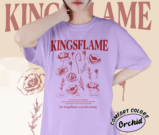 Kingsflame of Terrasen Shirt, Acotar Bookish Shirt, Throne of Glass Flower Shirt, Fireheart Aelin Galathynius Shirt, Bookish Bookworm Book Nerd Shirt, Gift for Her, Gift for Readers for Book Lovers