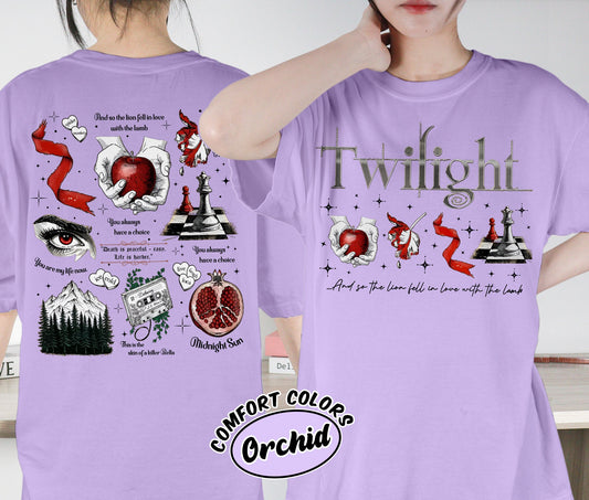 Twilight Inspired Shirt, Book Cover Aesthetic Shirt, Twilight Saga Shirt, Vampires Wolves Shirt, Romantasy Readers Shirt, Bookish Bookworm Book Nerd Shirt, Gift for Her, Gift for Readers for Book Lovers