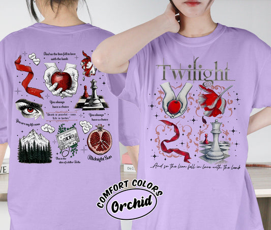 Twilight Inspired Shirt, Book Cover Aesthetic Shirt, Twilight Saga Shirt, Vampires Wolves Romance Shirt, Romantasy Readers Shirt, Bookish Bookworm Book Nerd Shirt, Gift for Her, Gift for Readers for Book Lovers