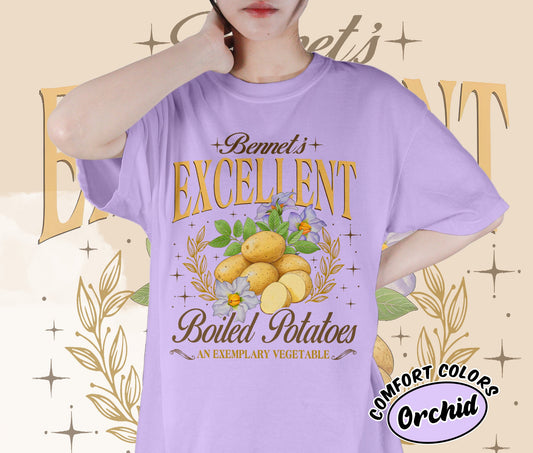 Pride and Prejudice Shirt, Excellent Boiled Potatoes Shirt, Jane Austen Shirt, Romantasy Readers Shirt, Bookish Bookworm Book Nerd Shirt, Gift for Her, Gift for Readers for Book Lovers