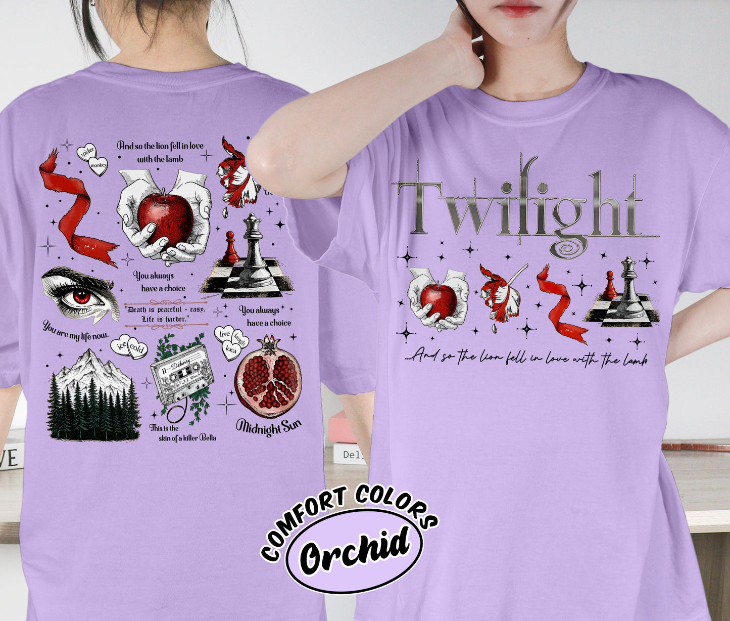 Twilight Inspired Shirt, Book Cover Aesthetic Shirt, Twilight Saga Shirt, Vampires Wolves Shirt, Romantasy Readers Shirt, Bookish Bookworm Book Nerd Shirt, Gift for Her, Gift for Readers for Book Lovers