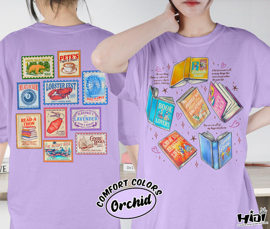 Emily Henry Books Stamp Shirt, Beach Read Shirt, Sunshine Falls Shirt, Happy Place Inspired Shirt, Romantasy Readers Shirt, Bookish Bookworm Book Nerd Shirt, Gift for Her, Gift for Readers for Book Lovers