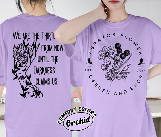 Abraxos Flower Garden Club Shirt, Throne Of Glass Flower Shirt, Throne Of Glass Shirt, Romantasy Readers Shirt, Bookish Bookworm Book Nerd Shirt, Gift for Her, Gift for Readers for Book Lovers