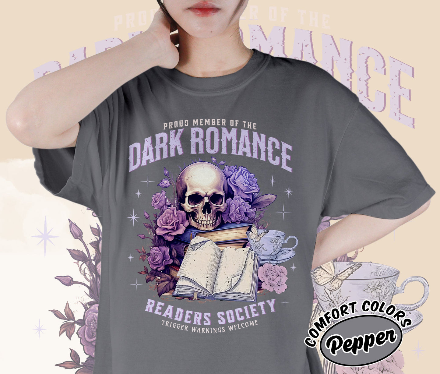 Dark Romance Readers Society Shirt Romance Reader Shirt Dark Academia Shirt Smut Reader Shirt, Bookish Bookworm Book Nerd Shirt, Gift for Her, Gift for Readers for Book Lovers