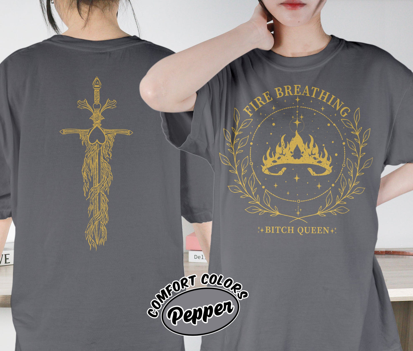 Fire Breathing Bitch Queen Shirt, Throne of Glass Merch Shirt, The Thirteen Kingsflame Fan Shirt,, Romantasy Readers Shirt, Bookish Bookworm Book Nerd Shirt, Gift for Her, Gift for Readers for Book Lovers