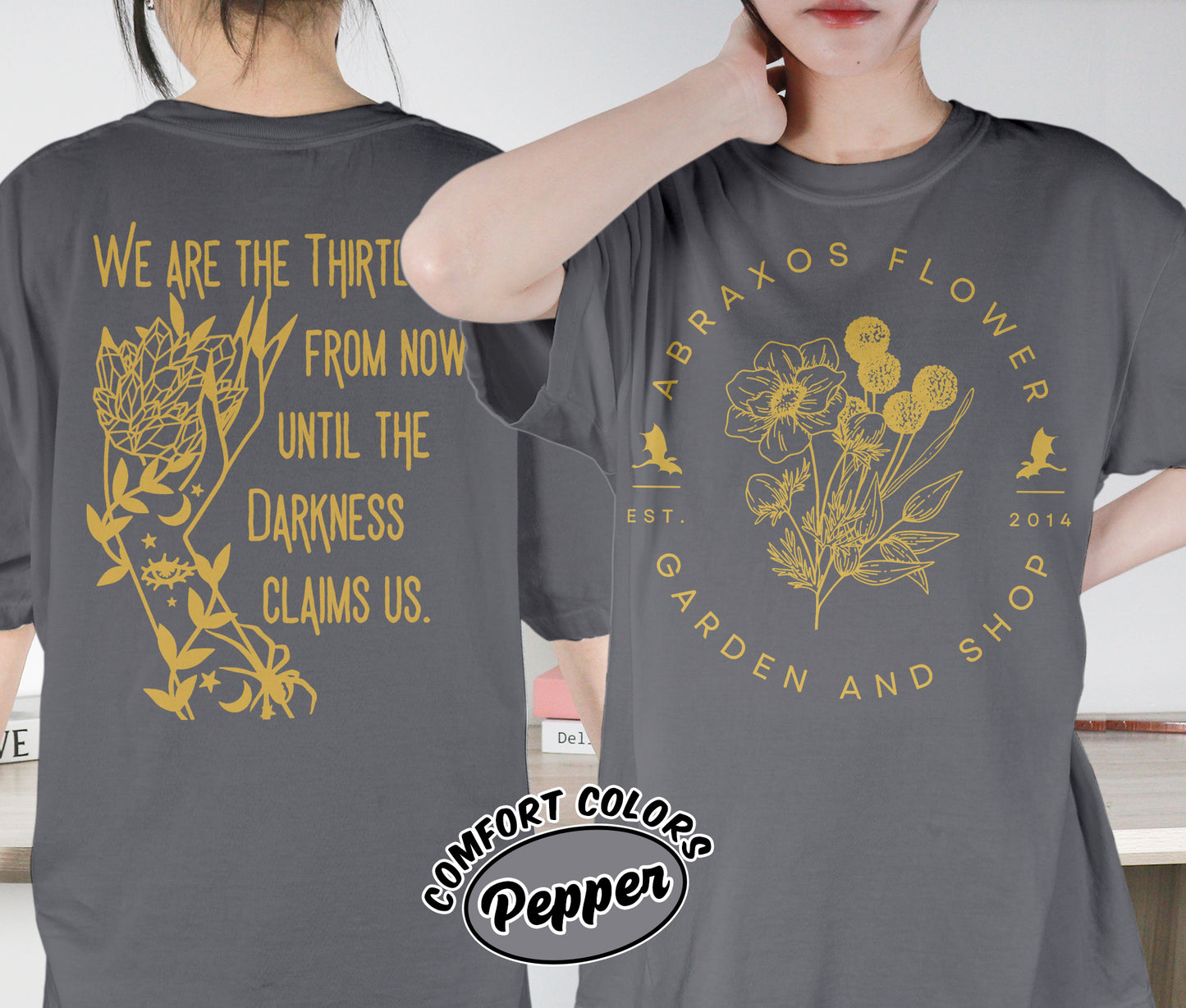 Abraxos Flower Garden Club Shirt, Throne Of Glass Flower Shirt, Throne Of Glass Shirt, Romantasy Readers Shirt, Bookish Bookworm Book Nerd Shirt, Gift for Her, Gift for Readers for Book Lovers