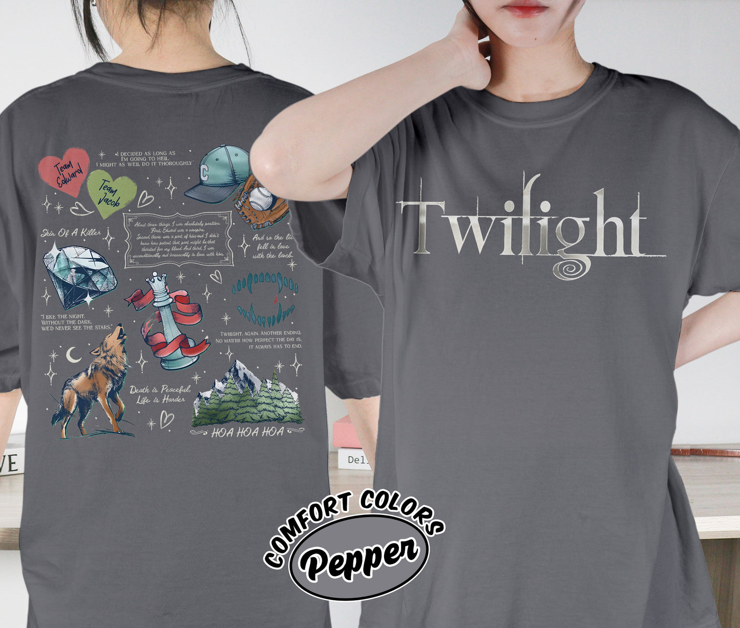 Vampire Wolf Romance Shirt, Twilight Inspired Shirt, Vampire Romance Shirt, Spooky Cozy Shirt, Romantasy Readers Shirt, Bookish Bookworm Book Nerd Shirt, Gift for Her, Gift for Readers for Book Lovers