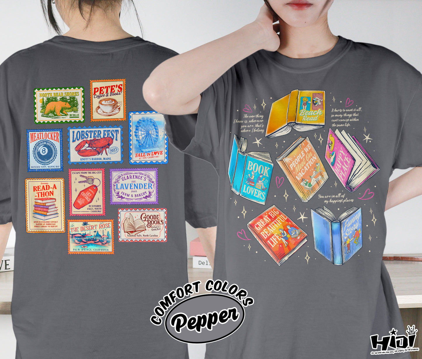 Emily Henry Books Stamp Shirt, Beach Read Shirt, Sunshine Falls Shirt, Happy Place Inspired Shirt, Romantasy Readers Shirt, Bookish Bookworm Book Nerd Shirt, Gift for Her, Gift for Readers for Book Lovers