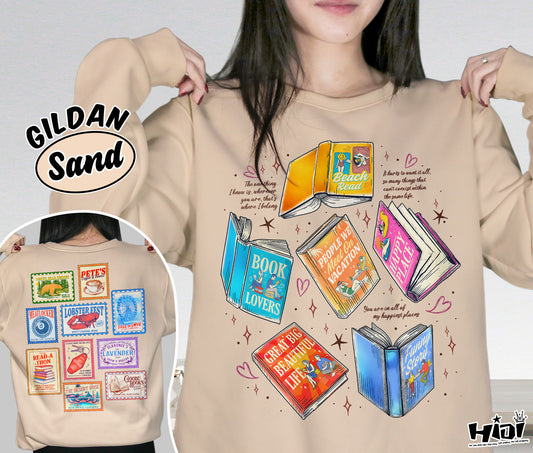Emily Henry Books Stamp Shirt, Beach Read Shirt, Sunshine Falls Shirt, Happy Place Inspired Shirt, Romantasy Readers Shirt, Bookish Bookworm Book Nerd Shirt, Gift for Her, Gift for Readers for Book Lovers