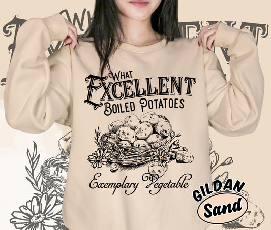 Excellent Boiled Potatoes Pride and Prejudice Shirt Jane Austen Shirt Pemberley Shirt Funny Mr Collins Mr Darcy Shirt, Romantasy Readers Shirt, Bookish Bookworm Book Nerd Shirt, Gift for Her, Gift for Readers for Book Lovers
