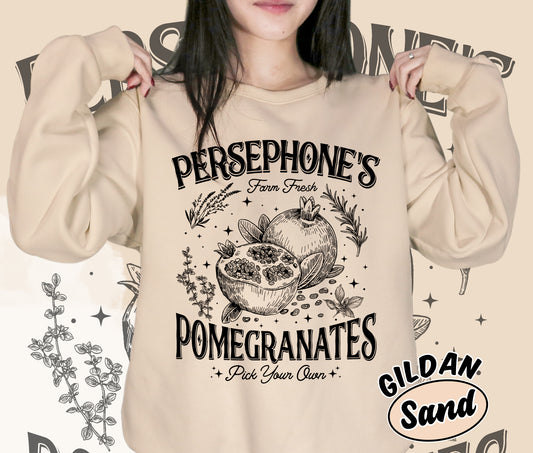 Persephone's Pomegranate Farm Shirt, Greek Goddess Mythology Shirt, Cottagecore Shirt, Romantasy Readers Shirt, Bookish Bookworm Book Nerd Shirt, Gift for Her, Gift for Readers for Book Lovers