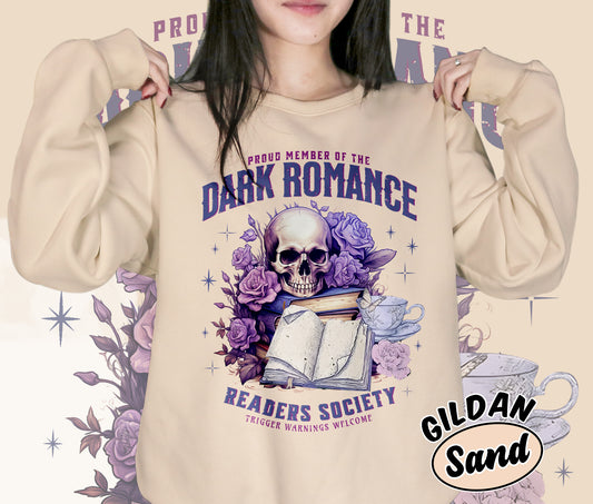 Dark Romance Readers Society Shirt Romance Reader Shirt Dark Academia Shirt Smut Reader Shirt, Bookish Bookworm Book Nerd Shirt, Gift for Her, Gift for Readers for Book Lovers
