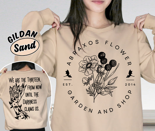 Abraxos Flower Garden Club Shirt, Throne Of Glass Flower Shirt, Throne Of Glass Shirt, Romantasy Readers Shirt, Bookish Bookworm Book Nerd Shirt, Gift for Her, Gift for Readers for Book Lovers